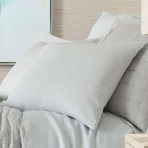 Lush Linen Sky Duvet Sham, Euro Size, Sky Blue/Blue Solid Pattern