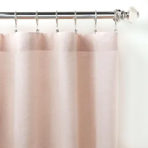 Lush Linen Slipper Pink Curtain Panel, 55" W x 63" L, Pink Solid Pattern