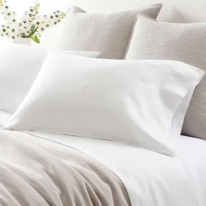 Lush Linen White Pillowcases, King Size, White Solid Pattern