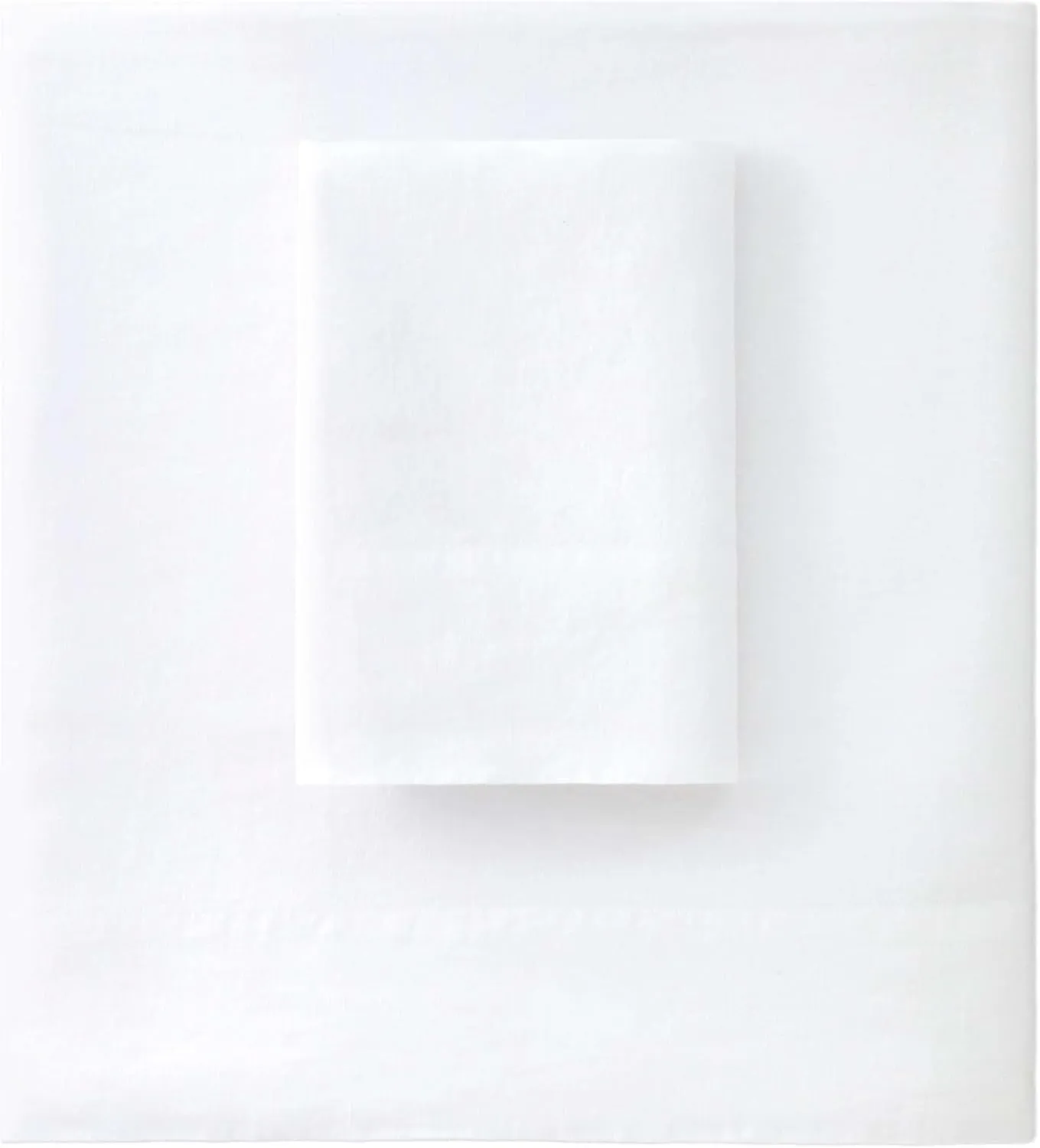Lush Linen White Pillowcases, King Size, White Solid Pattern