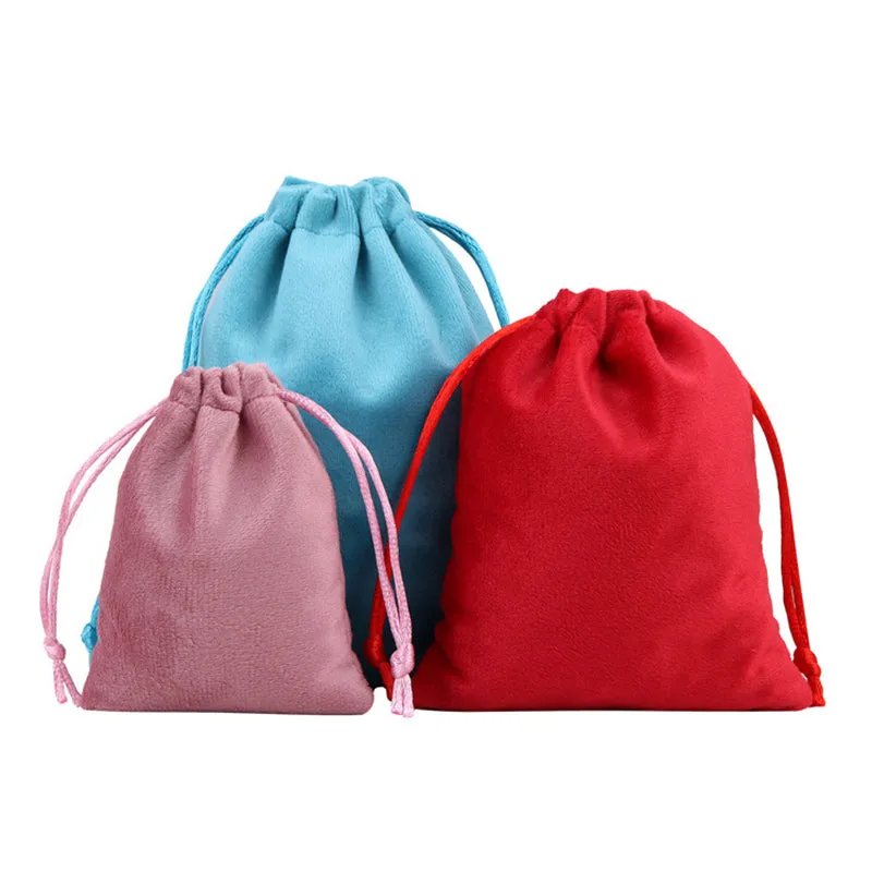 Luxury Soft Velvet Drawstring Bags Yellow - 4 Sizes