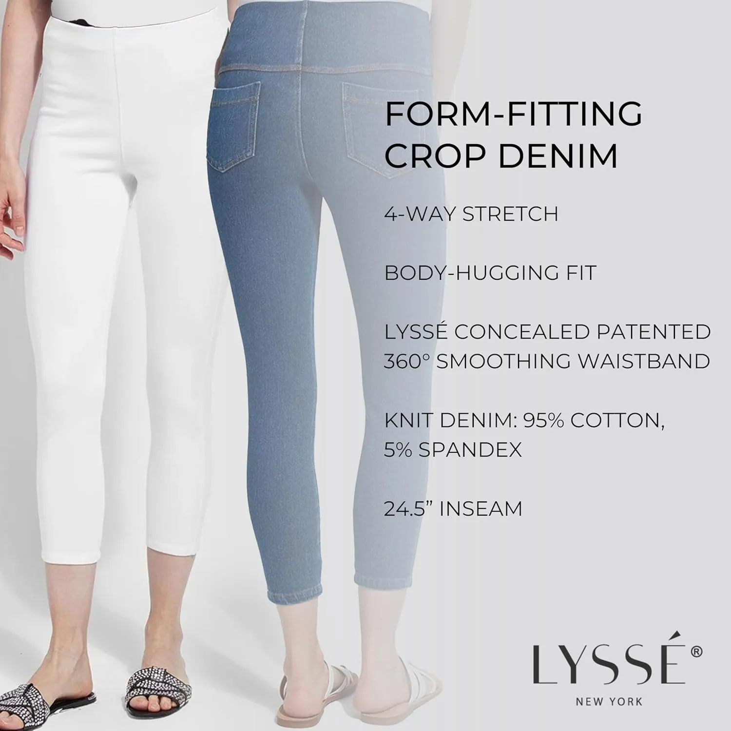 Lyssé Women's Denim Toothpick Crop Legging