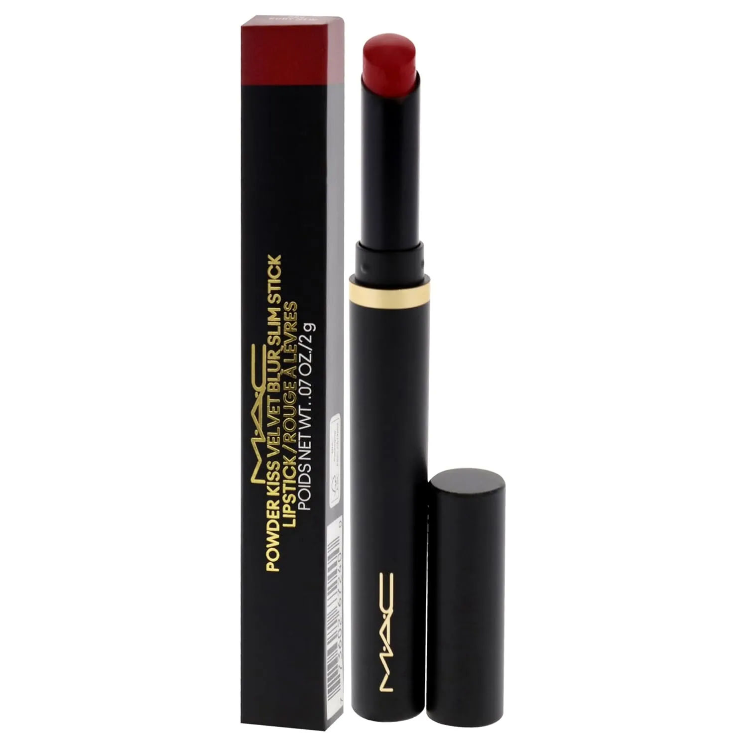 MAC Powder Kiss Velvet Blur Slim Stick - 889 Ruby New for Women - 0.07 oz Lipstick