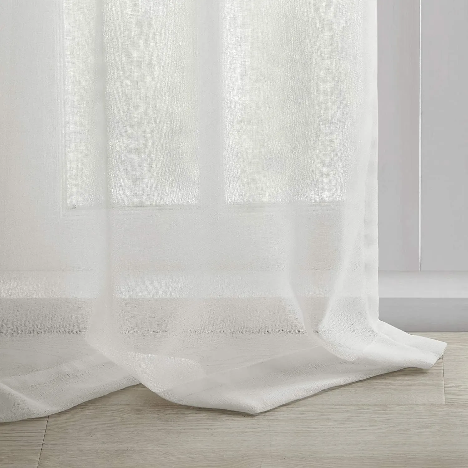 Madison Park - MP40-5644 Rosette Floral Embellished Cuff Tab Top Solid Window Treatments Curtain Panel Drape for Bedroom Living Room and Dorm, 50"X63", White