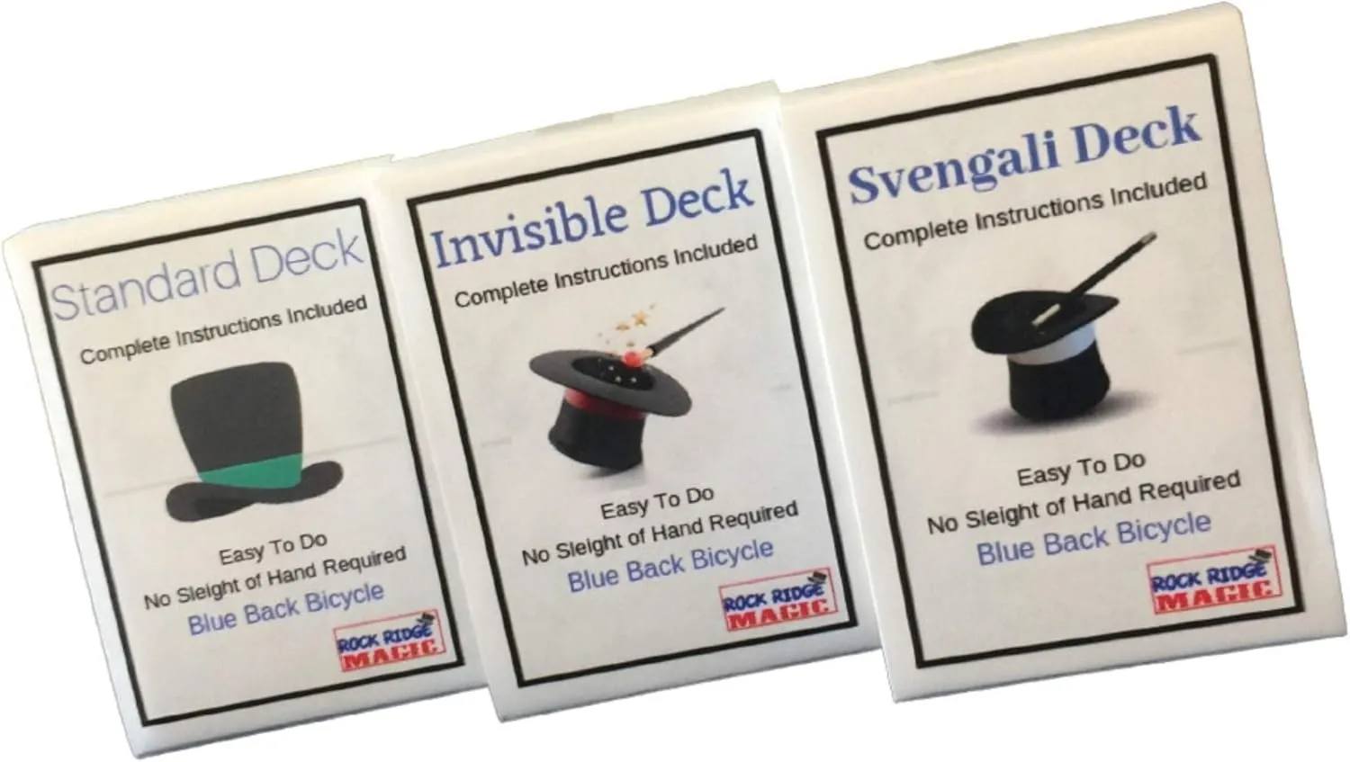Magic Masters Combo: Invisible, Svengali and a Standard Deck Deception Trick Kit Blue Back