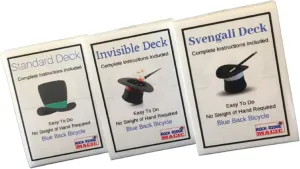 Magic Masters Combo: Invisible, Svengali and a Standard Deck Deception Trick Kit Blue Back