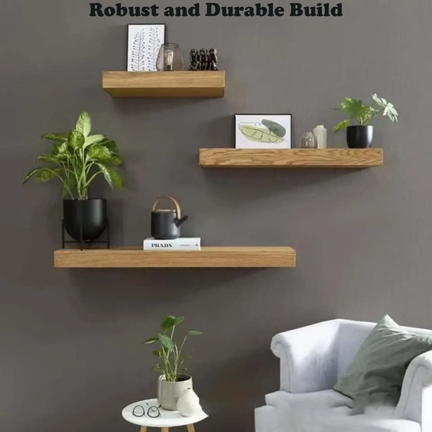 Magicflap Designer Shelf with Secret Compartment, Floating Shelf with Hidden Compartment, Upgraded Hidden Compartment Storage Solution, Suitable for Living Rooms or Offices (1, Wood)