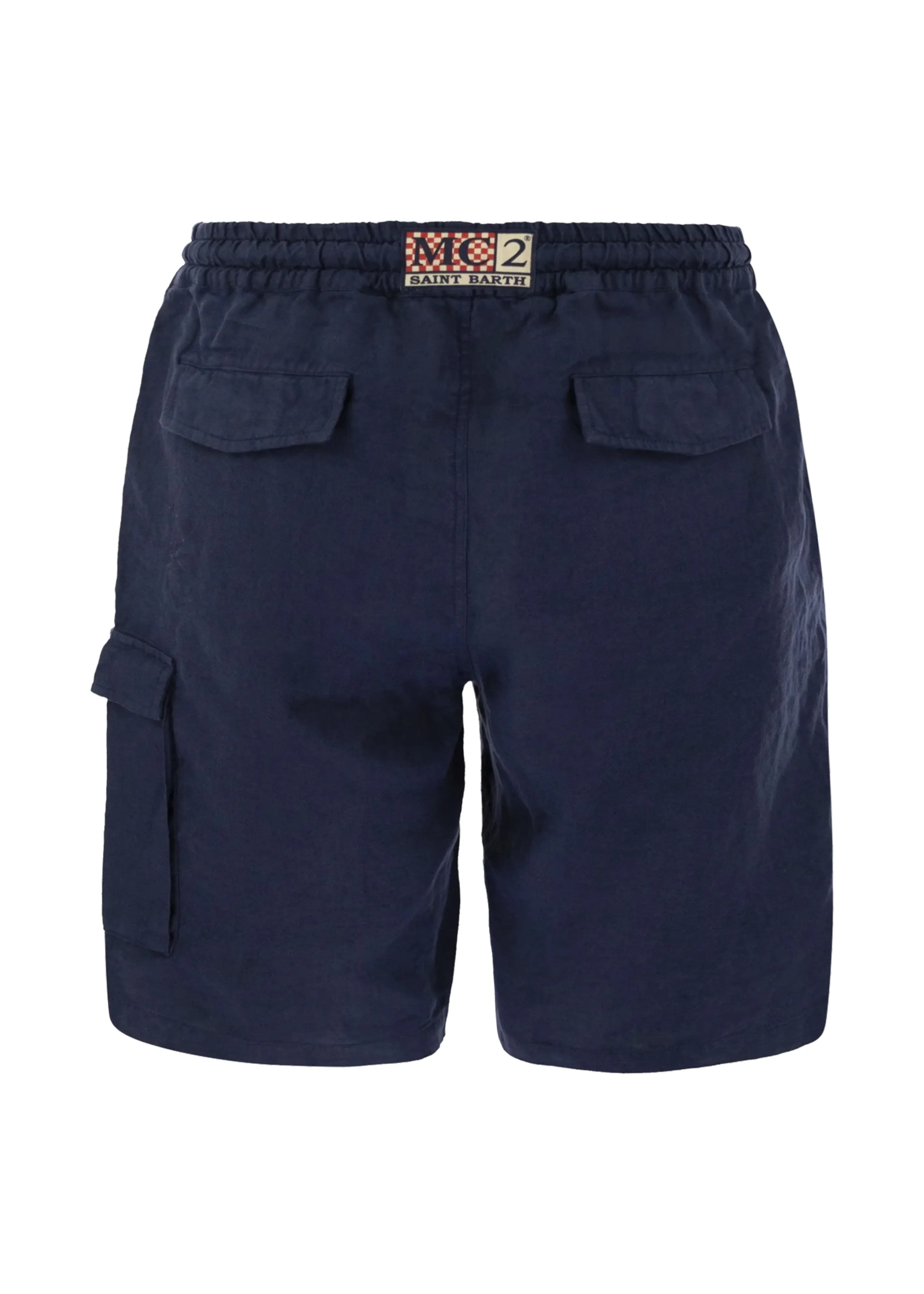 Marine Blue Bermuda Linen Short