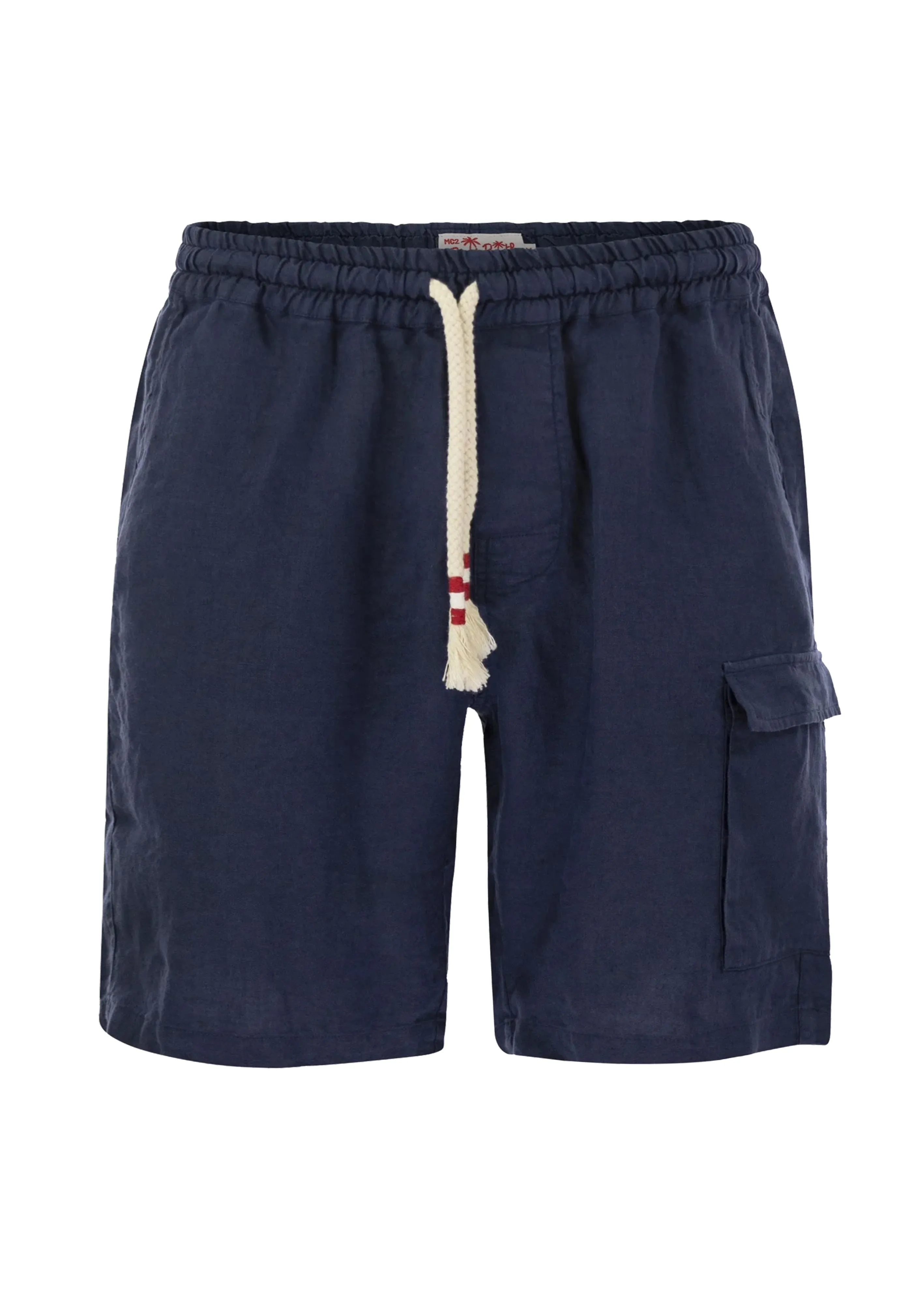 Marine Blue Bermuda Linen Short