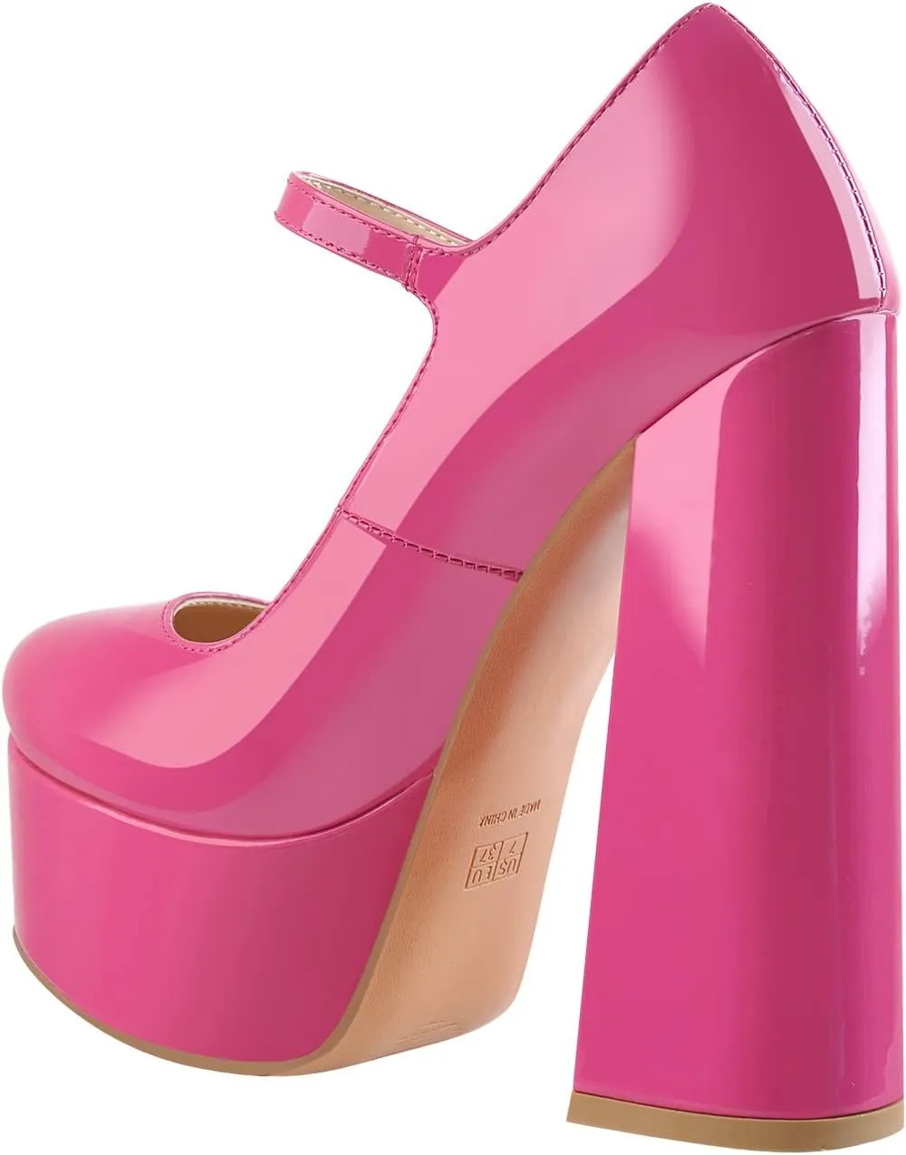 Mary Jane Platform Chunky High Heels Ankle Strap Close Toe Pumps