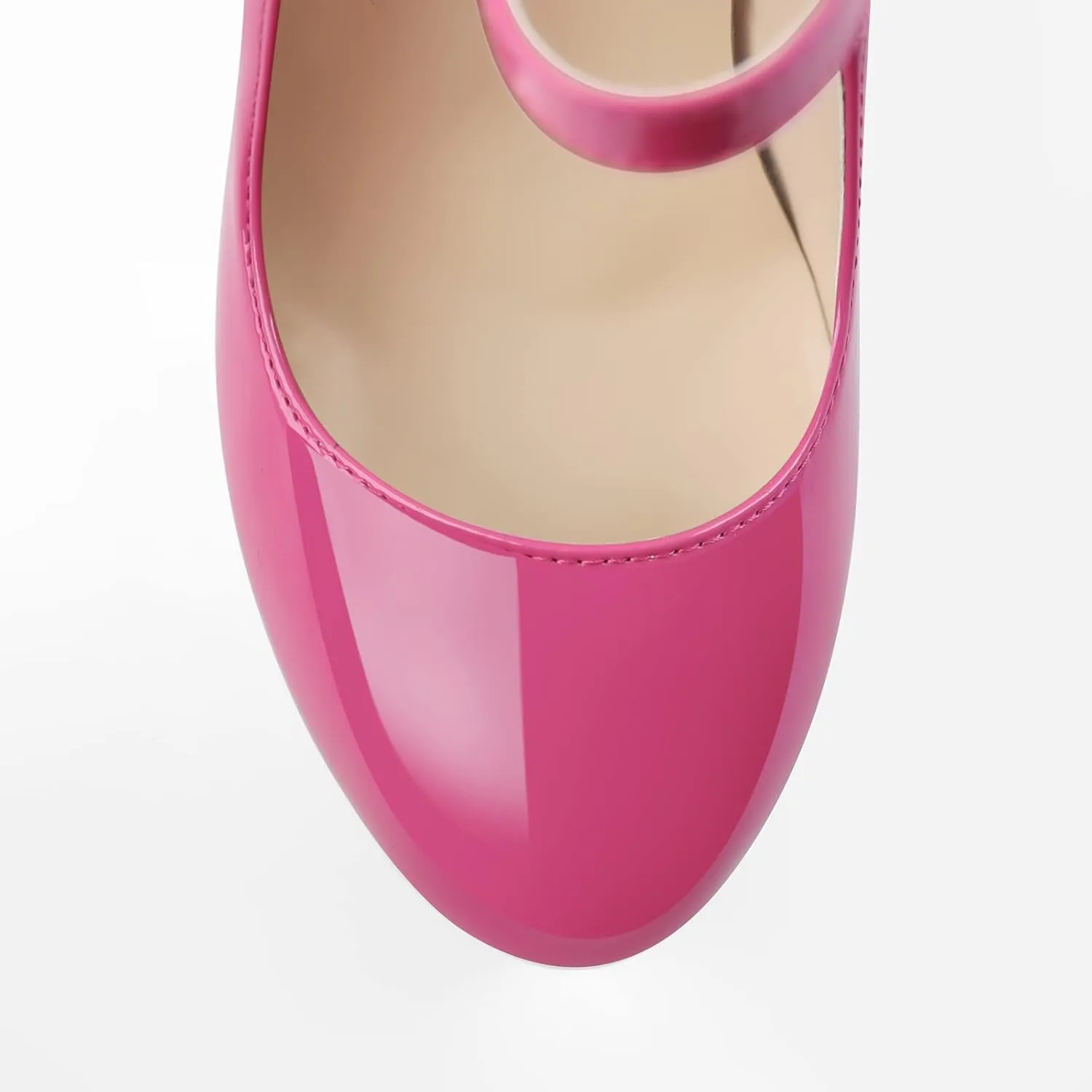 Mary Jane Platform Chunky High Heels Ankle Strap Close Toe Pumps
