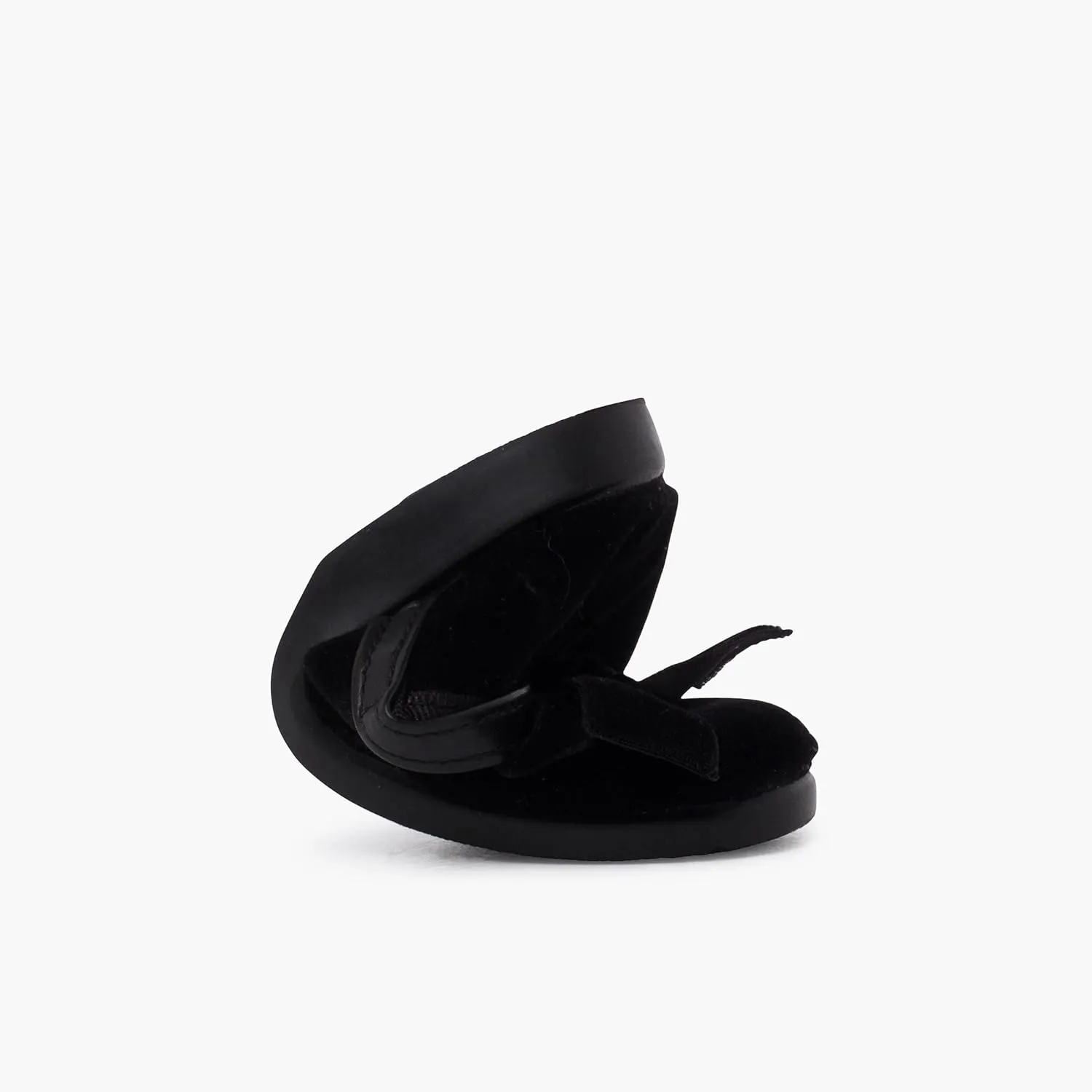 Mary Janes Leather-Type Strap Velvet Bow