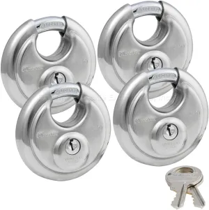 Master Lock - (4) Keyed Alike Stainless Steel Trailer and Multi Purpose Padlocks 40KA-4