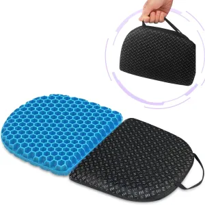 masteymoh Small Foldable Seat Cushion 0.9-Inch Thick, 14 x 9.6 Inches Portable Cooling Gel Seat Cushion for Pressure Relief, Light Seat Cushion for Travel seat Cushion, Foldable for Easier Storage