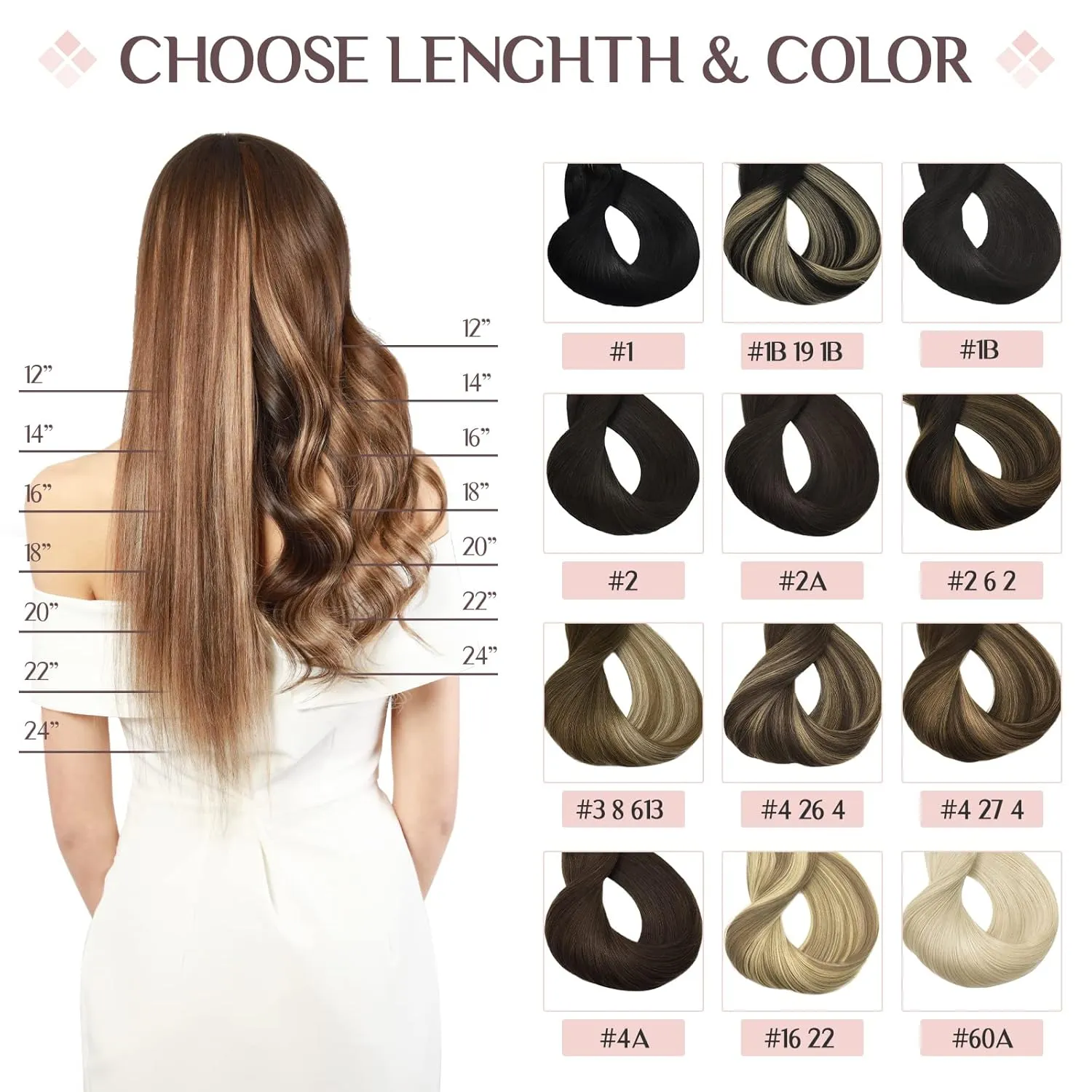 MAXITA Human Hair Extensions Clip in, 7pcs 12 Inch Balayage Chocolate Brown to Honey Blonde 80g, Real Human Hair Extensions Clip in Straight Natural Hair Extensions for Woman