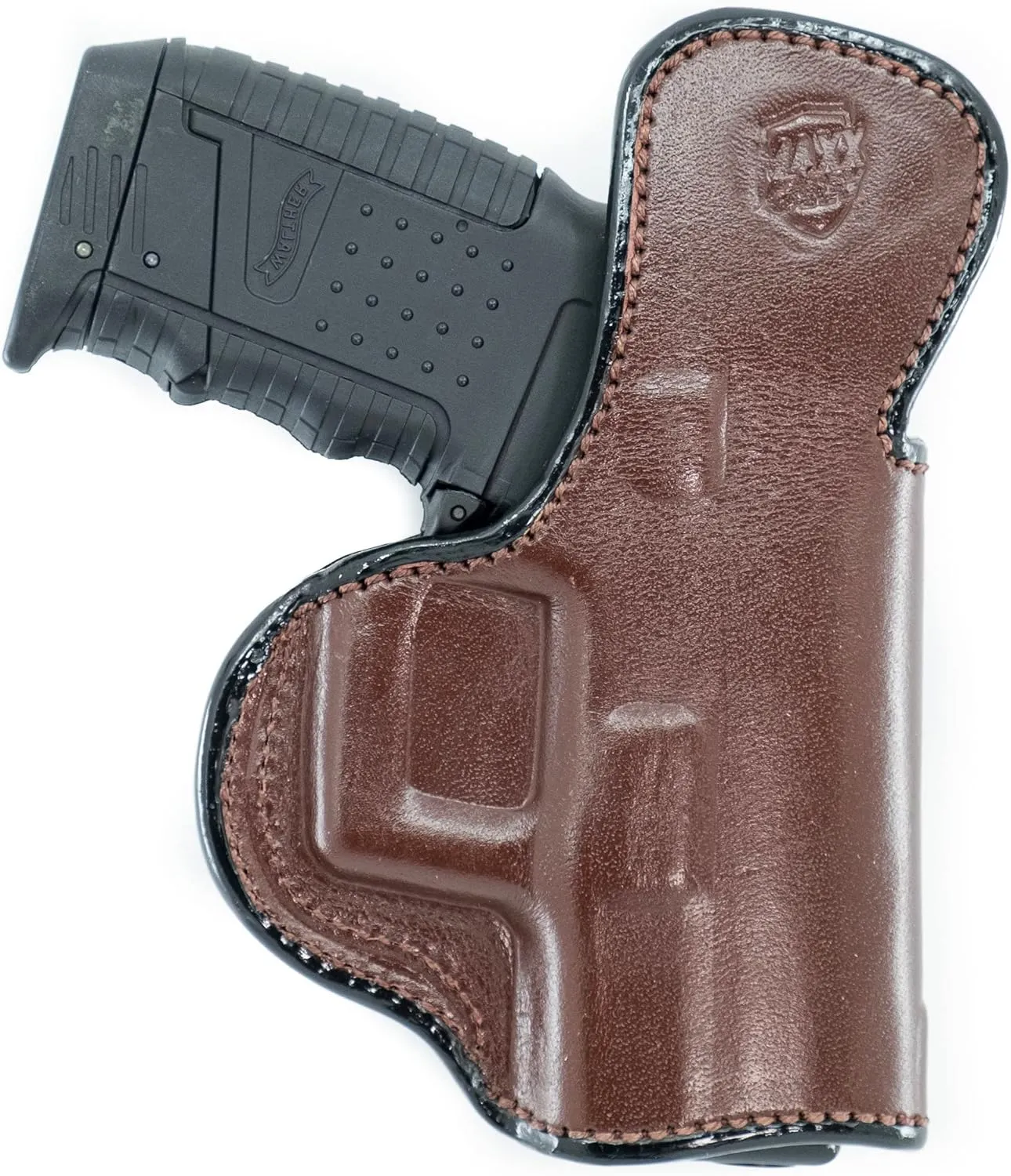 Maxx Carry Inside The Waistband Leather Holster for Walther CCP. IWB Holster with Clip Conceal Carry.