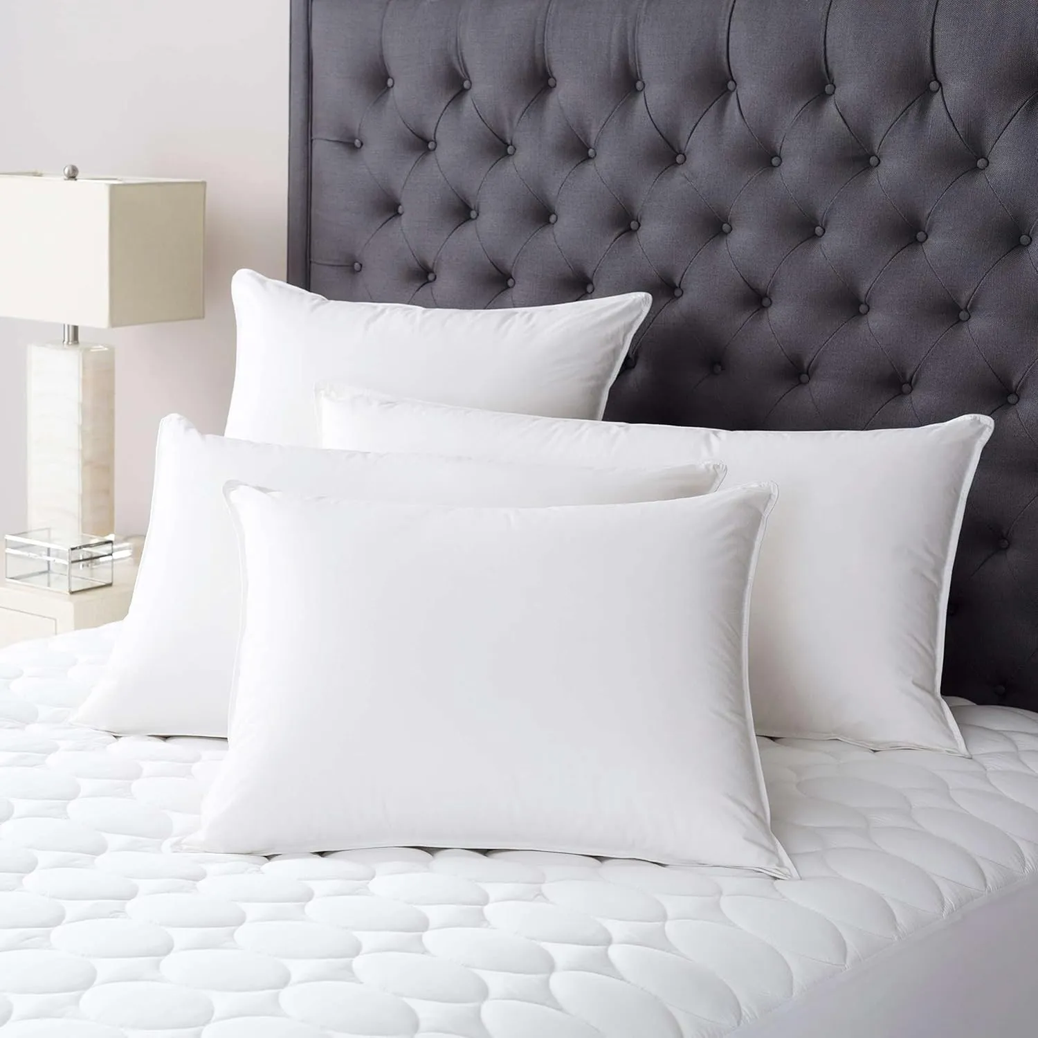 Meditation Down Pillow Medium, Euro Feet, White Solid Pattern