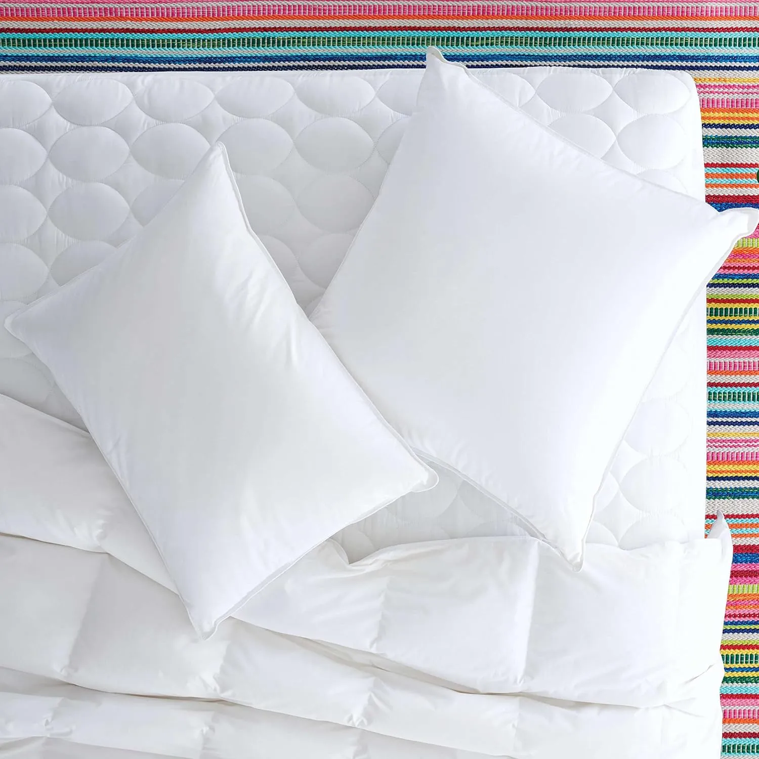 Meditation Down Pillow Soft, King Feet, White Solid Pattern