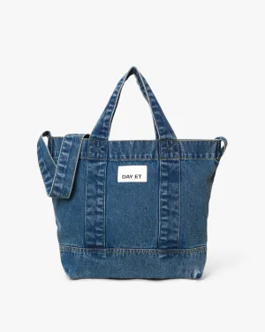 Medium Washed Denim Crossbody Axelremsväska