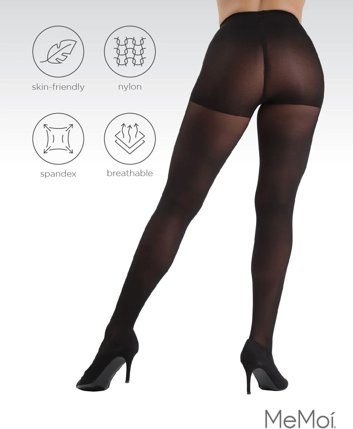 MeMoi Velveteen Semi Opaque Tights, Comfortable and Lightweight Control Top Tights, 30 Denier - Sizes S-Q2