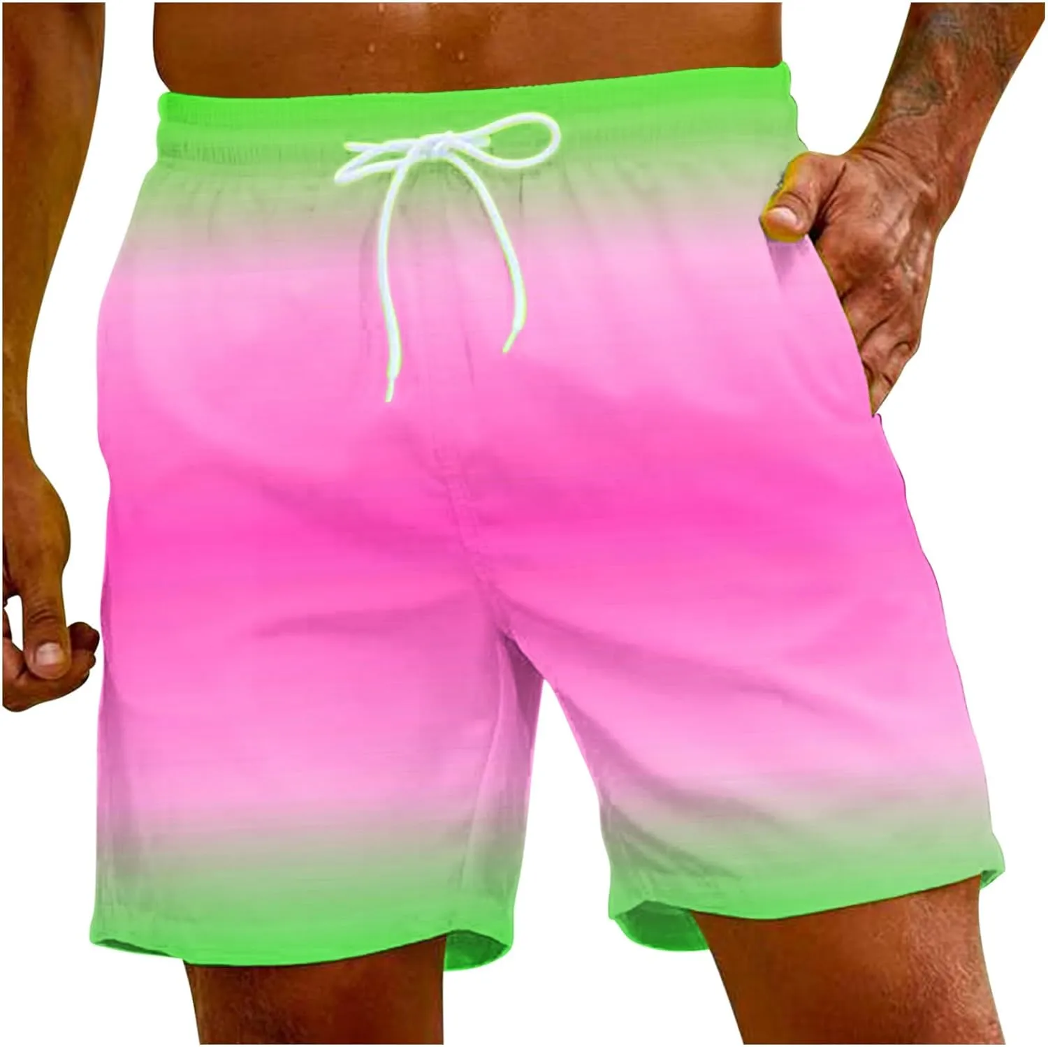 Men Bathing Suit 7 Inch Fun Beach 3D Size Summer Print Sports Plus Men's Men's Pants Shorts Men Big and Tall Men