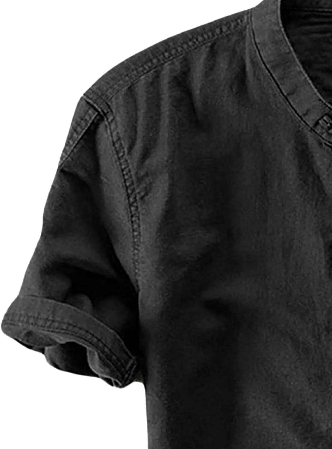 Men's Breathable Fresh Handsome Short Sleeve Outdoor Versatile Simple Short Sleeve Cotton Linen Fashion Short Shirt
