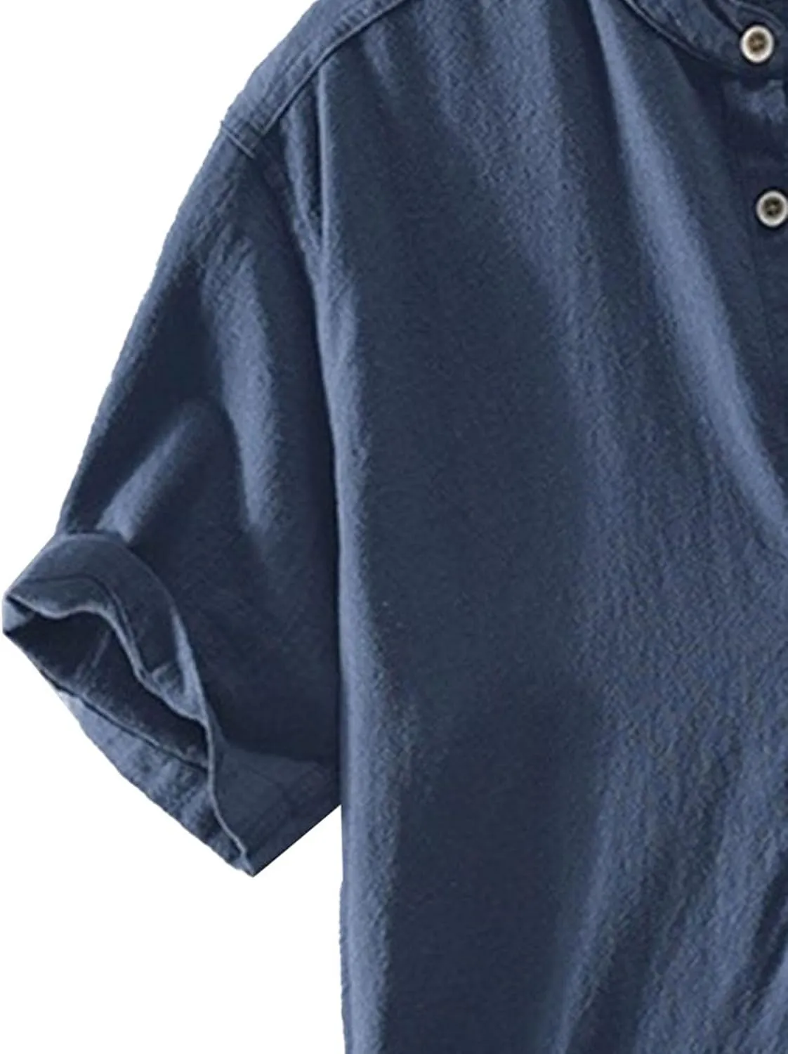 Men's Breathable Fresh Handsome Short Sleeve Outdoor Versatile Simple Short Sleeve Cotton Linen Fashion Short Shirt