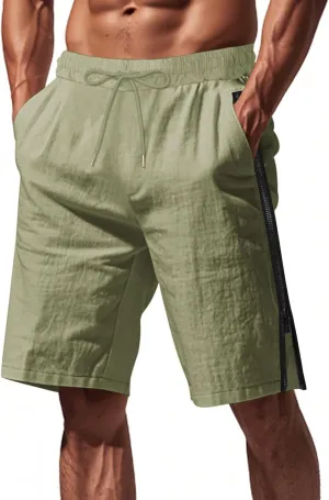 Mens Cargo Casual Shorts Lightweight Stretch Athletic Short Elastic Waistband with Pockets Hiking Workout Beach Pants