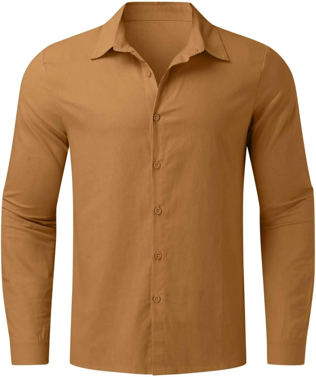 Mens Cotton Linen Shirts Long Sleeve Casual Shirt Summer Buttons Down Solid Plain Roll Up Sleeve Summer Beach