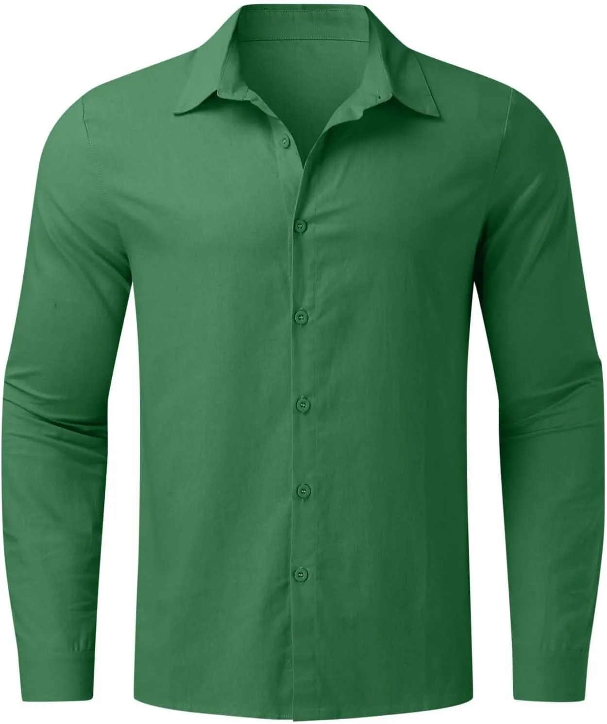 Mens Cotton Linen Shirts Long Sleeve Casual Shirt Summer Buttons Down Solid Plain Roll Up Sleeve Summer Beach