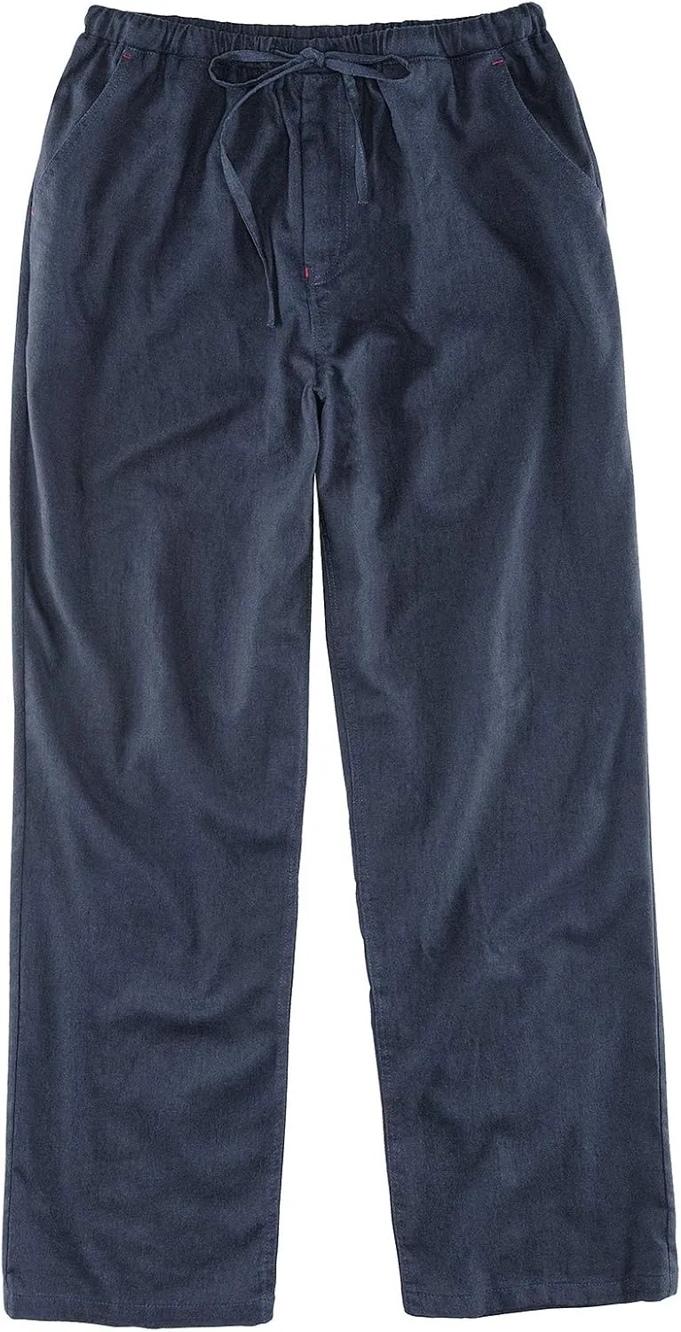 Men's Drawstring Loose Linen Beach Pants Lightweight Elastic Waist Yoga Lounge Cotton Trousers Pajamas