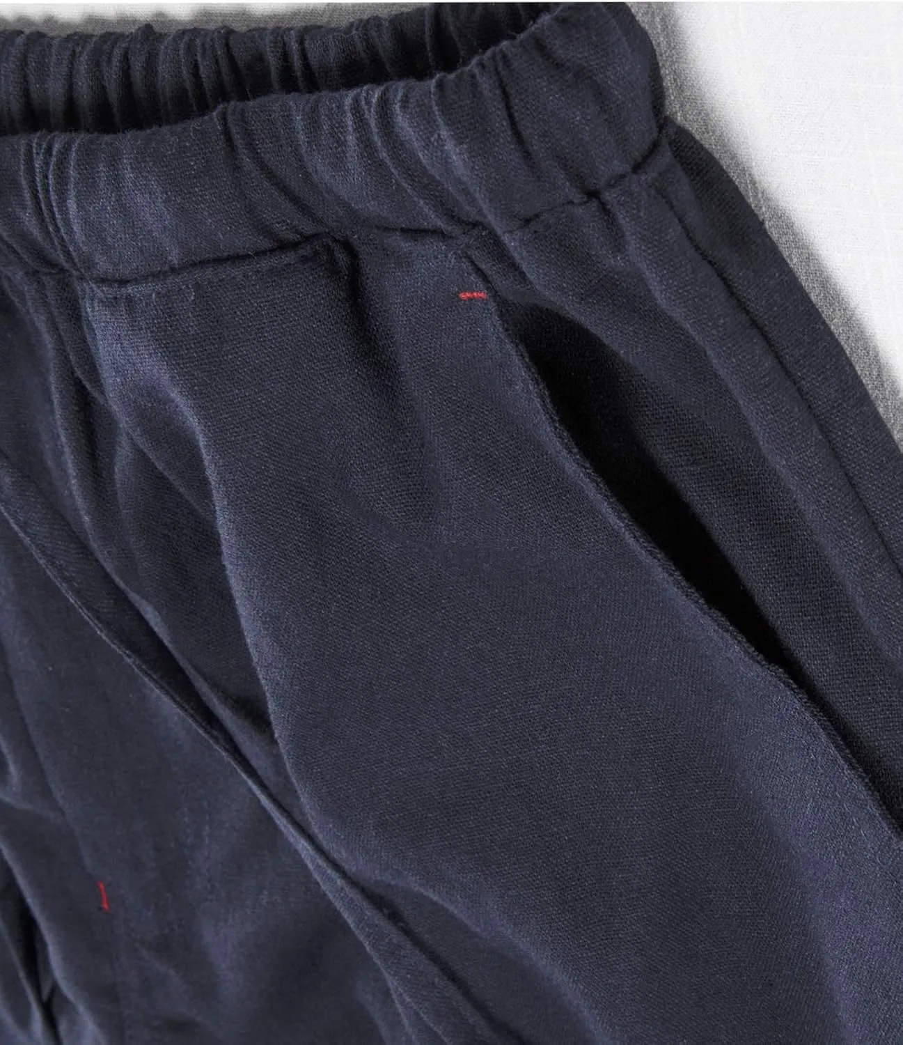 Men's Drawstring Loose Linen Beach Pants Lightweight Elastic Waist Yoga Lounge Cotton Trousers Pajamas