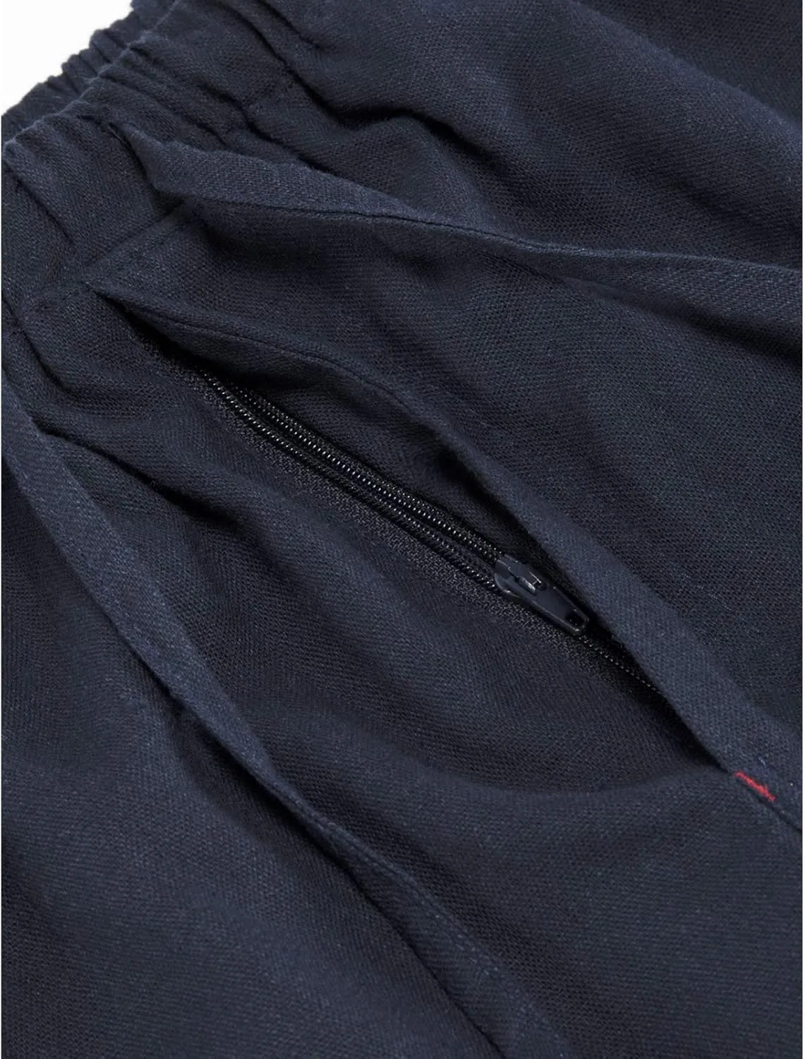 Men's Drawstring Loose Linen Beach Pants Lightweight Elastic Waist Yoga Lounge Cotton Trousers Pajamas