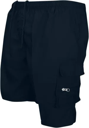 Men's Elastic Waist Shorts Drawstring Casual Outdoor Activities Cargo Shorts Baggy Work Short Pants with Multi Pocket