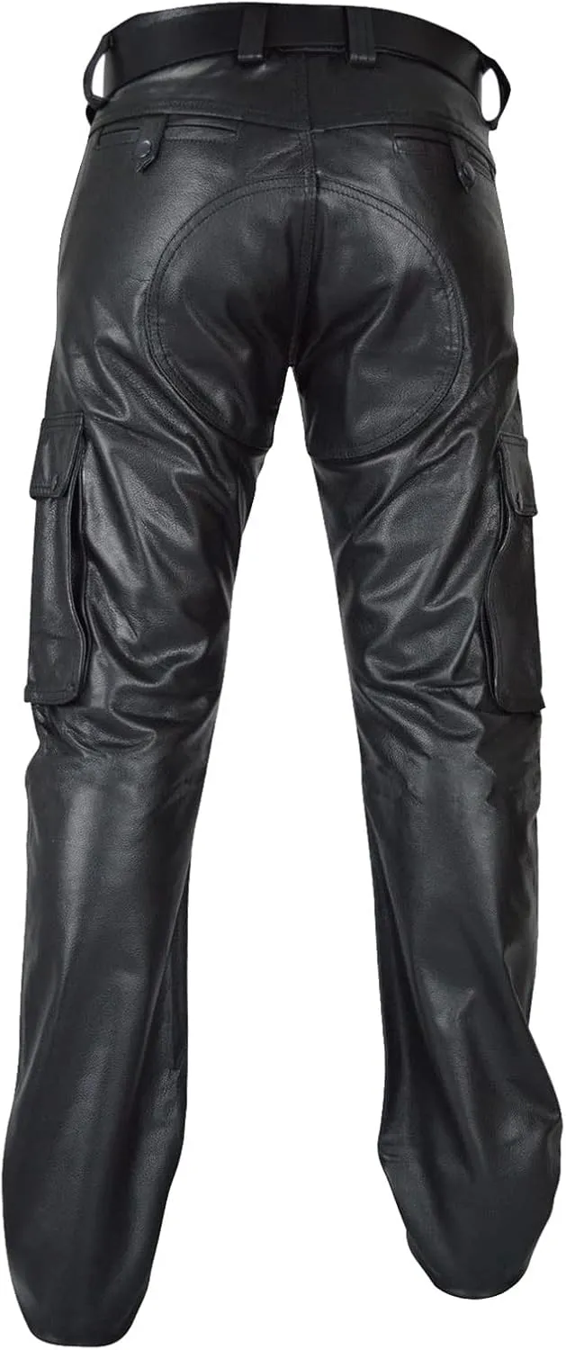 Mens Faux Leather Pants Slim Fit Skinny Stretch Leather Hip Hop Goth Pants Gothic Steampunk Trousers for Men Fall Winter