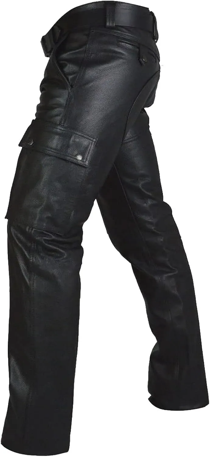 Mens Faux Leather Pants Slim Fit Skinny Stretch Leather Hip Hop Goth Pants Gothic Steampunk Trousers for Men Fall Winter