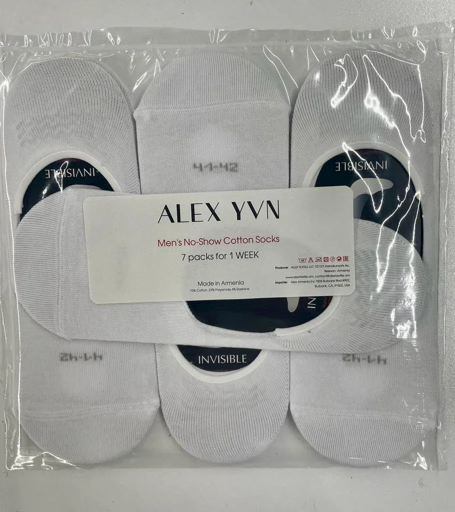 Men's No-Show Cotton Socks 7 packs