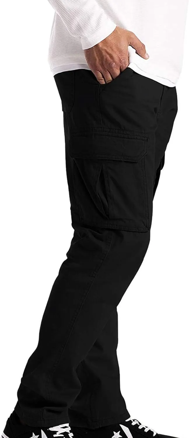 Mens Outdoor Hiking Cargo Pants Cotton Simple Solid Color Leisure High Street Elastic Men Athletic Joggers