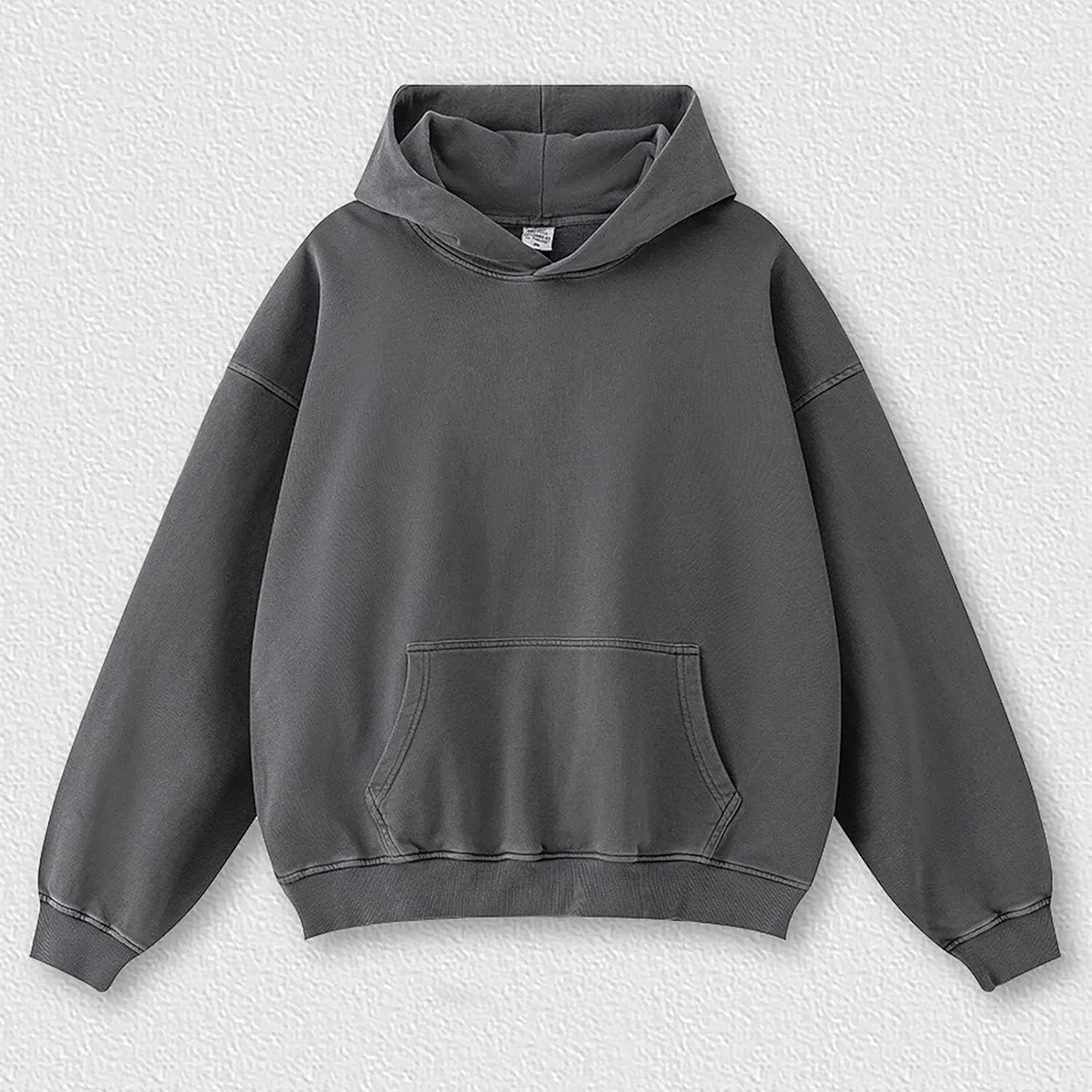 Mens Oversized Cotton Heavyweight Vintage Washed Hoodie Couples Streetwear