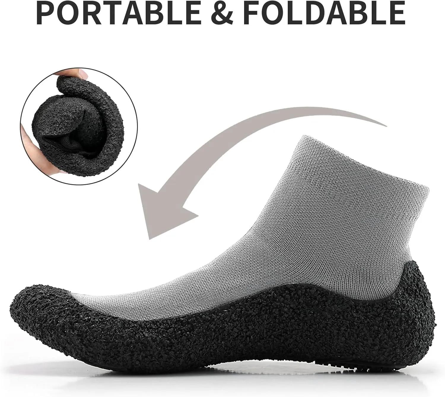 Mens Womens Barefoot Sock Shoes Minimalist Zero Drop Walking Shoes Comfortable Lightweight Ultra Portable Non Slip Multi-Purpose Fitness Workout Yoga Shoes