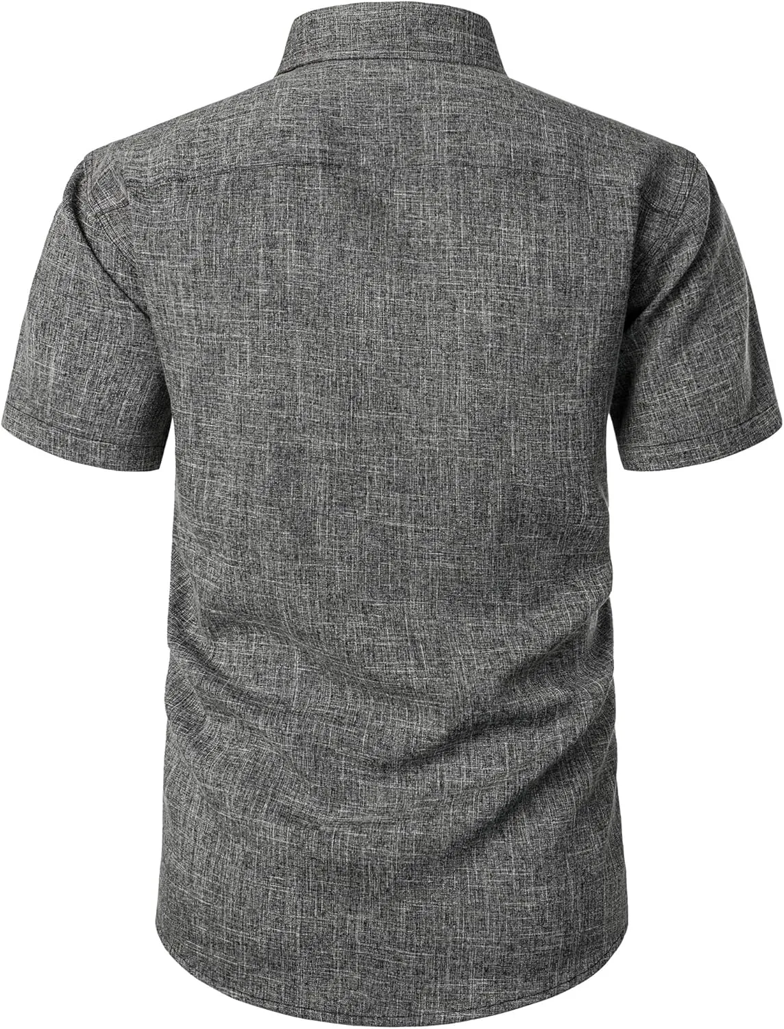 Mens Wrinkle Free Short Sleeve Button Down Shirt Linen-Like Texture Shirts Casual Vacation Beach Summer Top