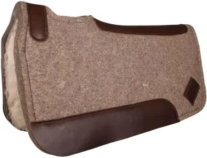 Merino Wool Pad with Wool Bottom | Enhances Horse Comfort | Merino Wool for Moisture Management | Contoured Topline | Close Contact Cinch Cutout | Durable Leather Reinforcements