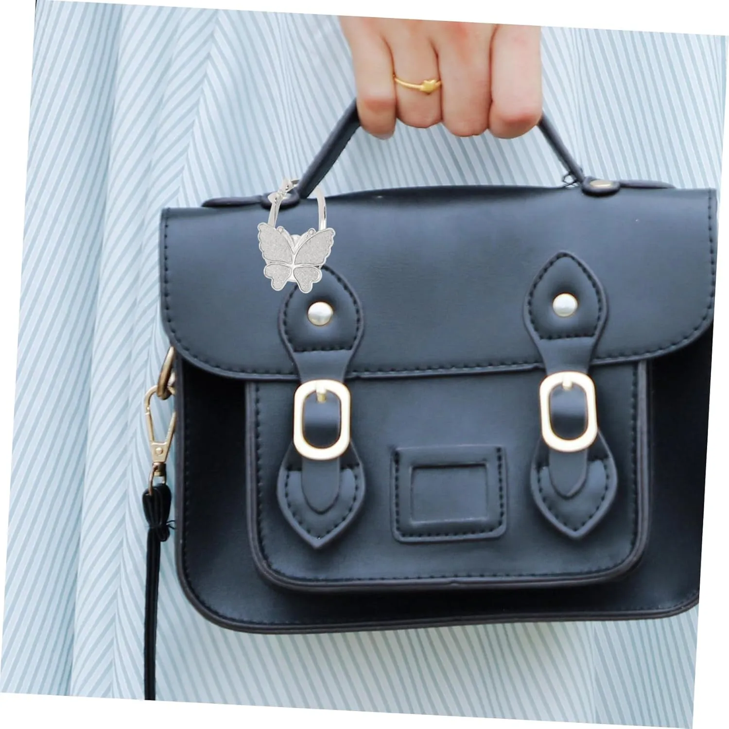 Metal Desk Bag Hanger Stylish Handbag Storage Organizer Foldable Feature