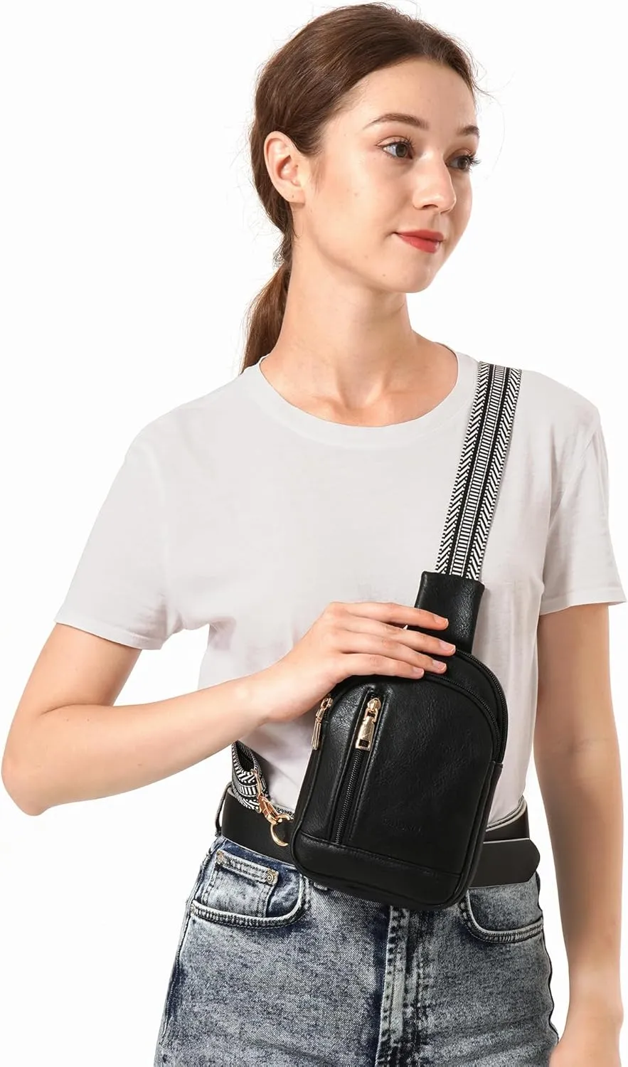 MHCNLL Small Sling Bag RFID Crossbody Purse for Women - Anti Theft Fanny Pack Chest Bag for Travel