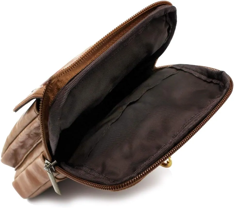 Mini Leather Messenger Bag Cellphone Shoulder Bag Pocket Money Purse Pouch Tool Bag Fanny Pack for Men Women