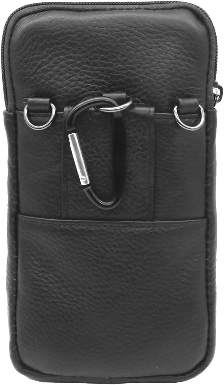 Mini Leather Messenger Bag Cellphone Shoulder Bag Pocket Money Purse Pouch Tool Bag Fanny Pack for Men Women