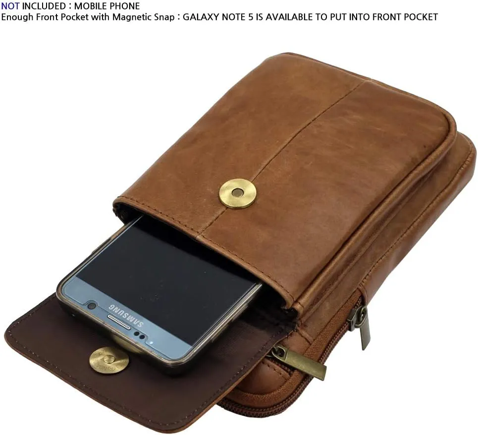 Mini Leather Messenger Bag Cellphone Shoulder Bag Pocket Money Purse Pouch Tool Bag Fanny Pack for Men Women