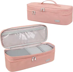 MissBoy Double Layer Travel Case Compatible with Revlon One-Step Volumizer/Hair Dryer/Hot Air Brush, Dyson Hair Dryer Carrying Case, Shark Flexstyle Storage Organizer Bag