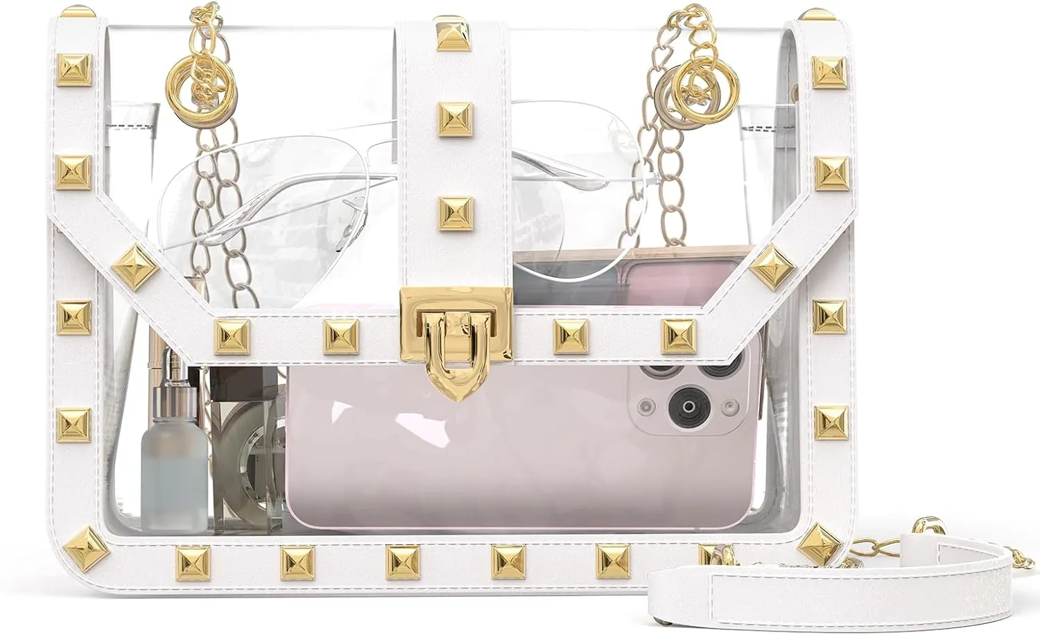 Missnine Clear Bag for Stadium Events Clear Crossbody Purse Stadium Approved Women Transparent Shoulder Bag for Concerts