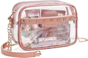 Missnine Clear Bag for Stadium Events Small Clear Crossbody Purse for Women PVC Stadium Approved for Concert Sports Festivals